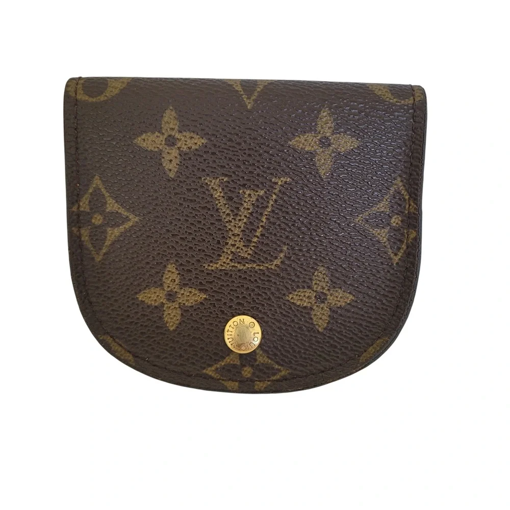Louis Vuitton Monogram Porte Monnaie Gousset Coin Purse Wallet CT0050 Brown